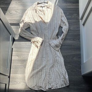 Striped Cream Shirt Dress
